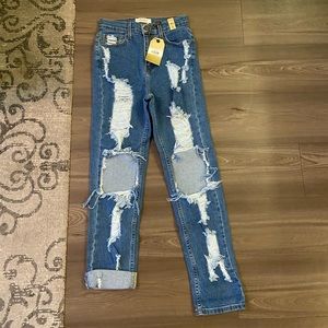 NWT Vibrant M. I. U. Slasher Boyfriend high rise jeans sz 5